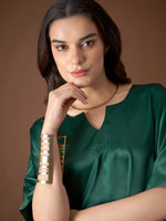 Anti Fit Kaftan Top with Pants in Green Color