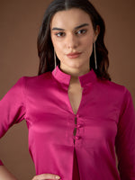 Box Pleat Shirt with pants in Pink Color