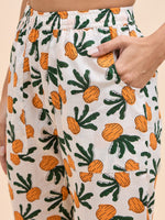 Kurta Pyjama Set in Orange Color Fruit Print