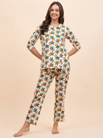 Kurta Pyjama Set in Orange Color Fruit Print