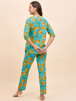 Kurta Pyjama Set in Yellow Fruit Print
