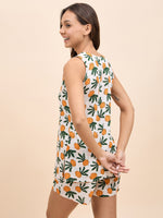 Kurta Shorts Set in Orange Color Fruit Print