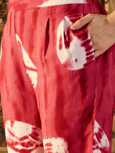Anti Fit Kaftan with Pants in Maroon Tie & Dye
