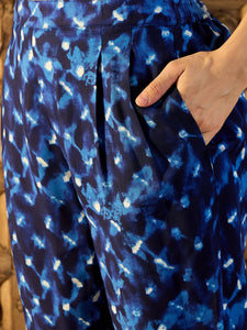 Anti Fit Kaftan with Pants in Blue Tie & Dye