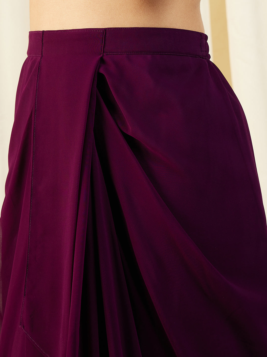 Cape Top with Draped Skirt in Purple Color