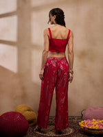 Kaftan with pants in Red Color