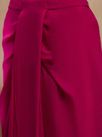 Crop Top with Draped Skirt And Cape in Pink Color