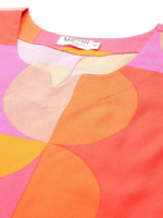 Kurta Shorts nightwear Set in Pink and Orange Print