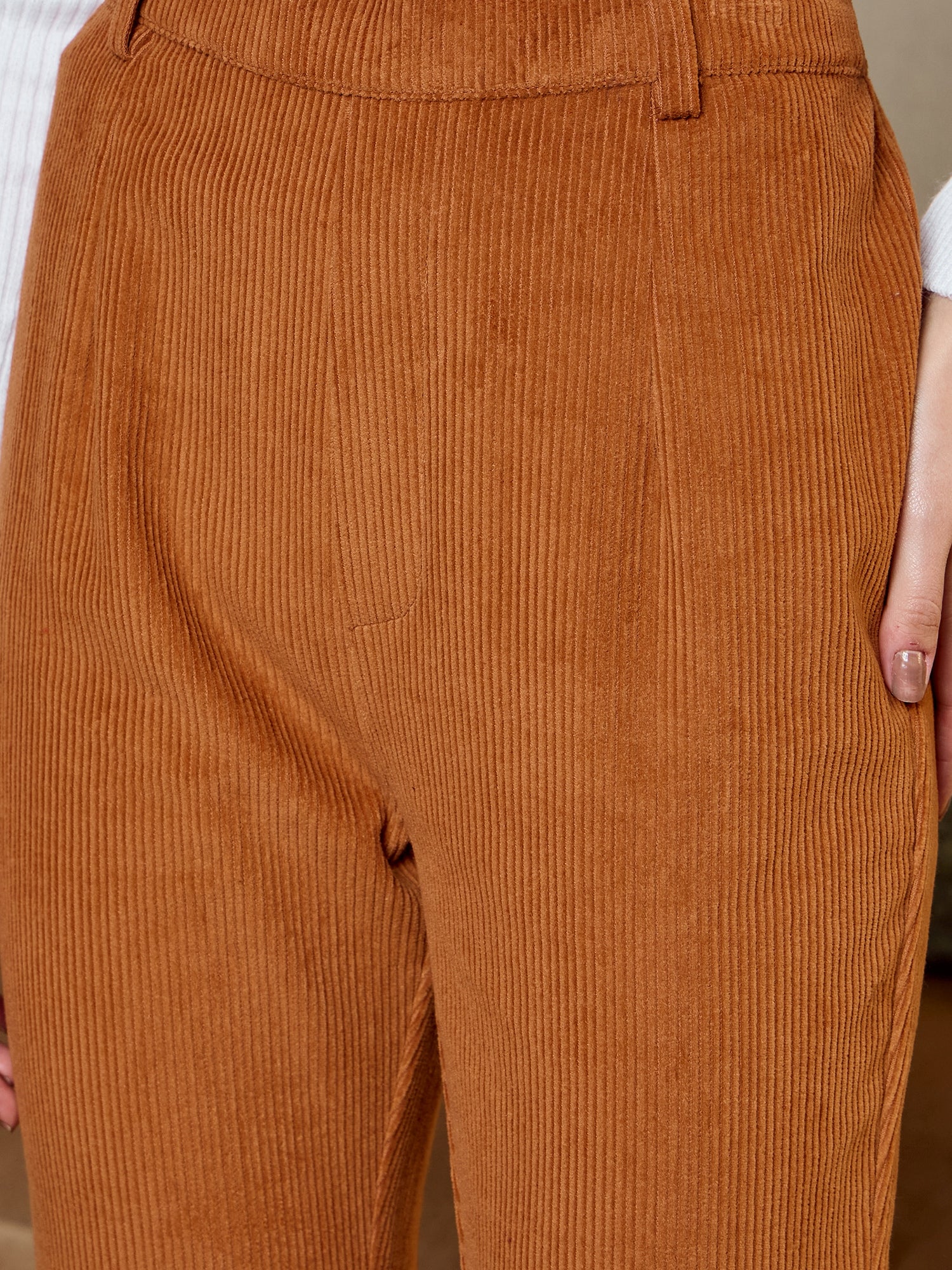 Bell Bottom Pants in Brown corduroy