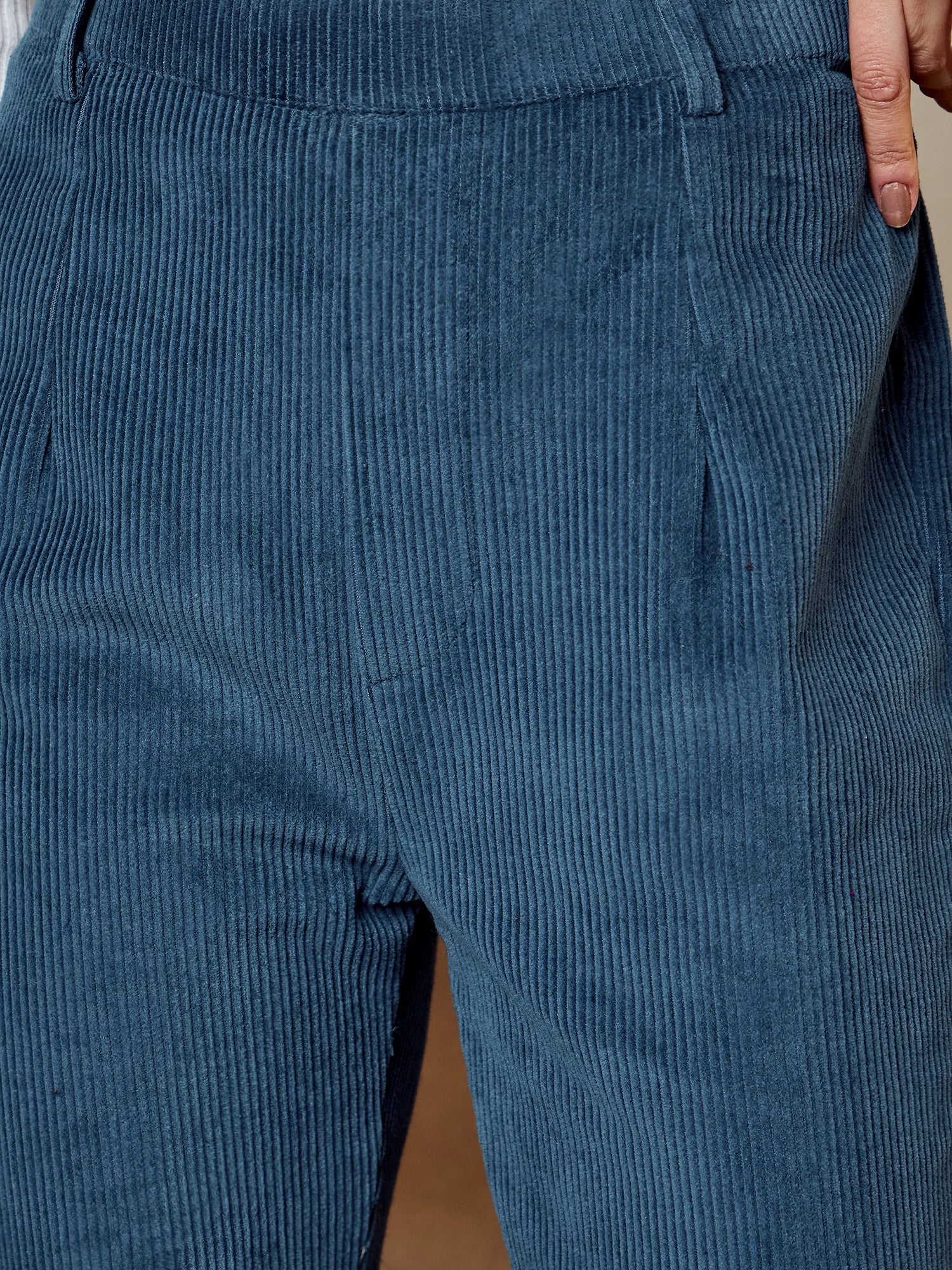 Bell Bottom Pants in Blue corduroy