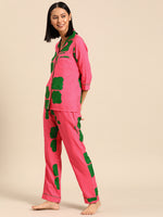 Shirt Pyjama nightwear set Pink Color Print