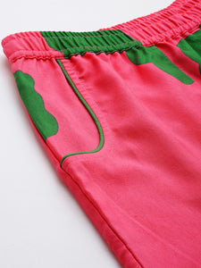 Shirt Pyjama nightwear set Pink Color Print