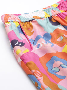 Shirt Pyjama nightwear set in Face Print