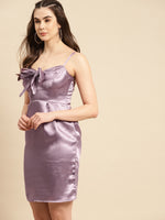 Front knot shift dress in Mauve