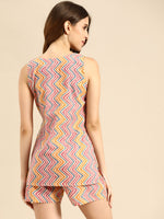 Kurti with Shorts Set in Zig Zag Print