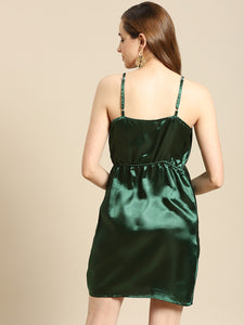Front twist mini dress in Green