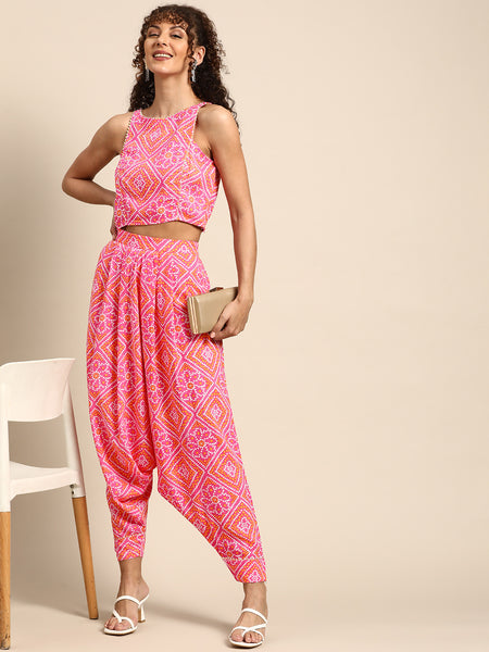 Buy Meera Dhoti Crop Top Set by PLUM CHEEKS at Ogaan Online Shopping Site