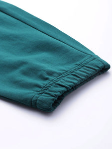 Cotton Terry Joggers in Teal