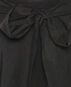 Overlap midi skirt in black