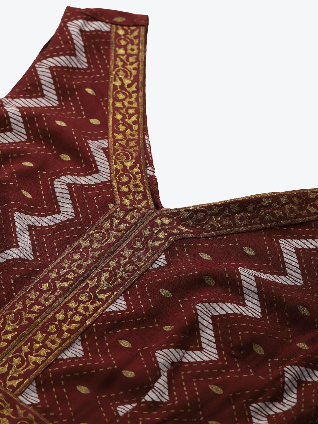 Front borders with kalidar pants printed jumpsuit in maroon